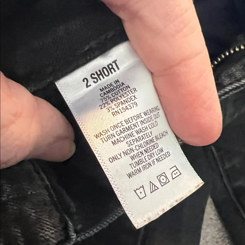 Aeropostale High Rise Jeggings black gray distressed skinny jeans 2 short
